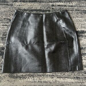 AQUA- BLOOMINGDALES Croc-Embossed Pencil Skirt